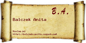 Balczek Anita névjegykártya
